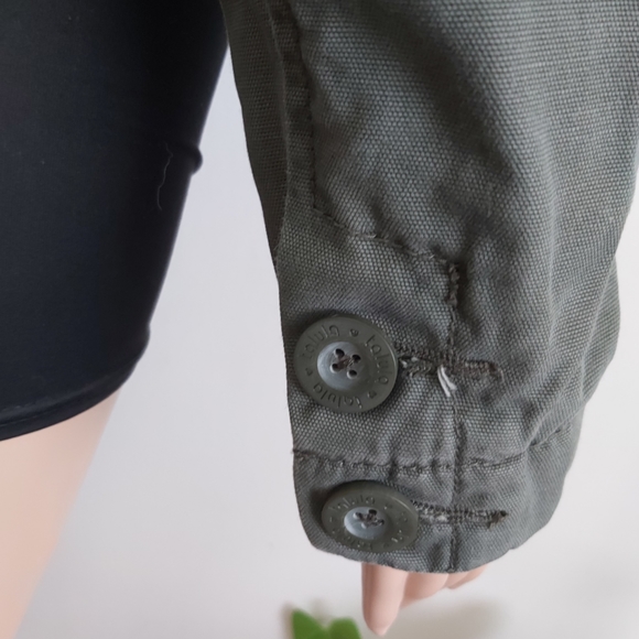 Aritzia Talula sage olive green denim jean cotton blazer style jacket - Picture 5 of 14